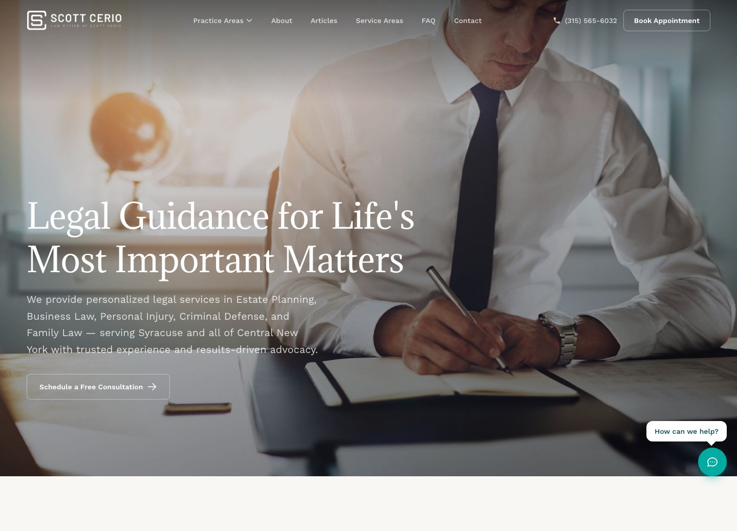 Scott Cerio Law homepage